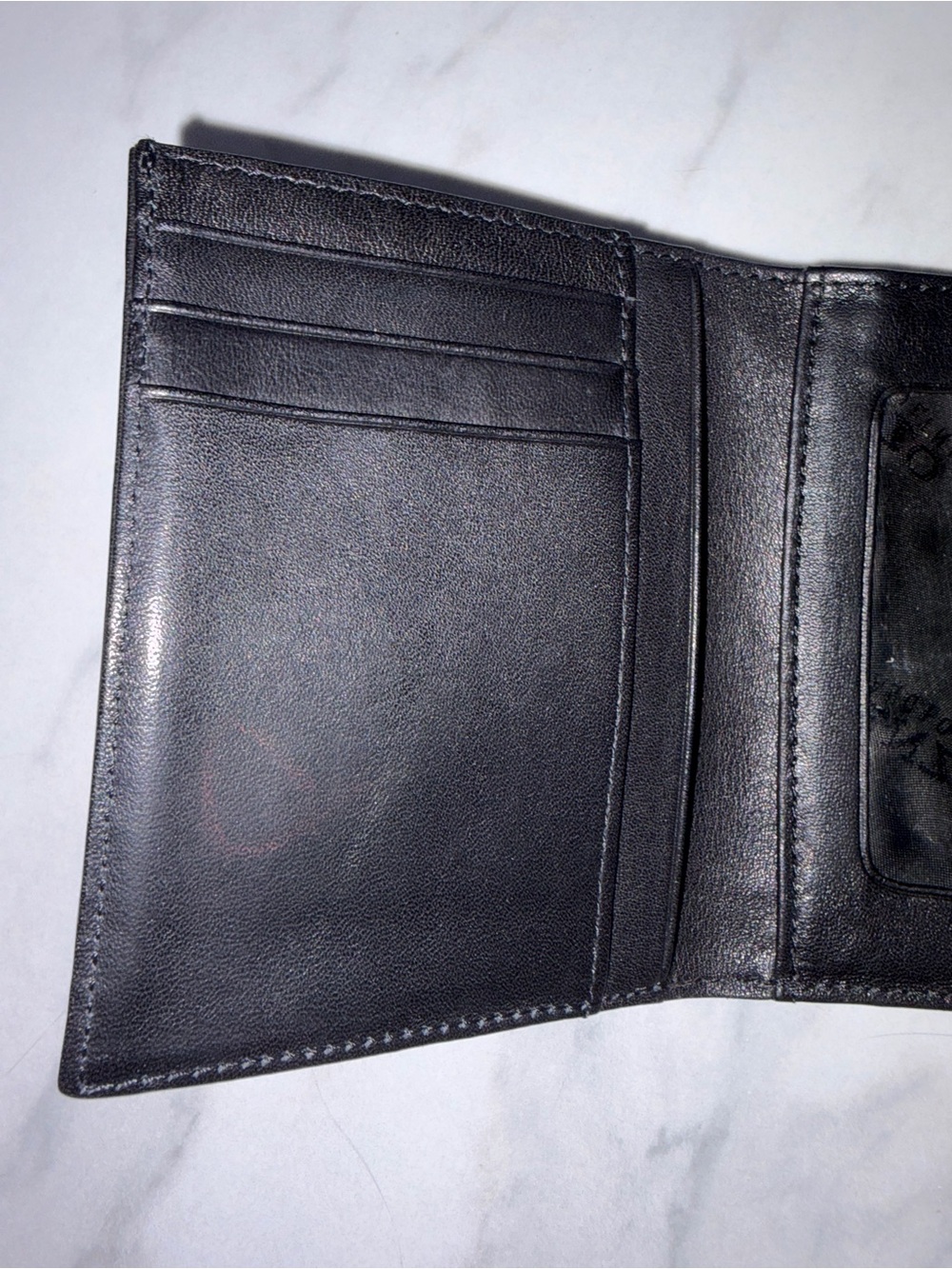 Vintage Enzo Angiolini Black Leather Trifold Wallet Heavy Clasp Y2K - Picture 8 of 9